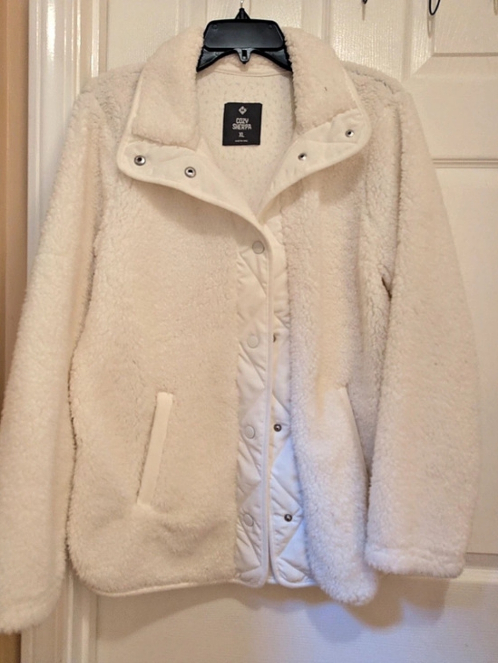 Member's Mark Cozy Sherpa Snap-Front Jacket Cream XL